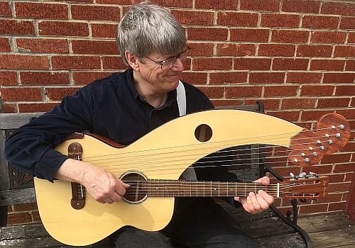 Neil Harrell and his harp guitar